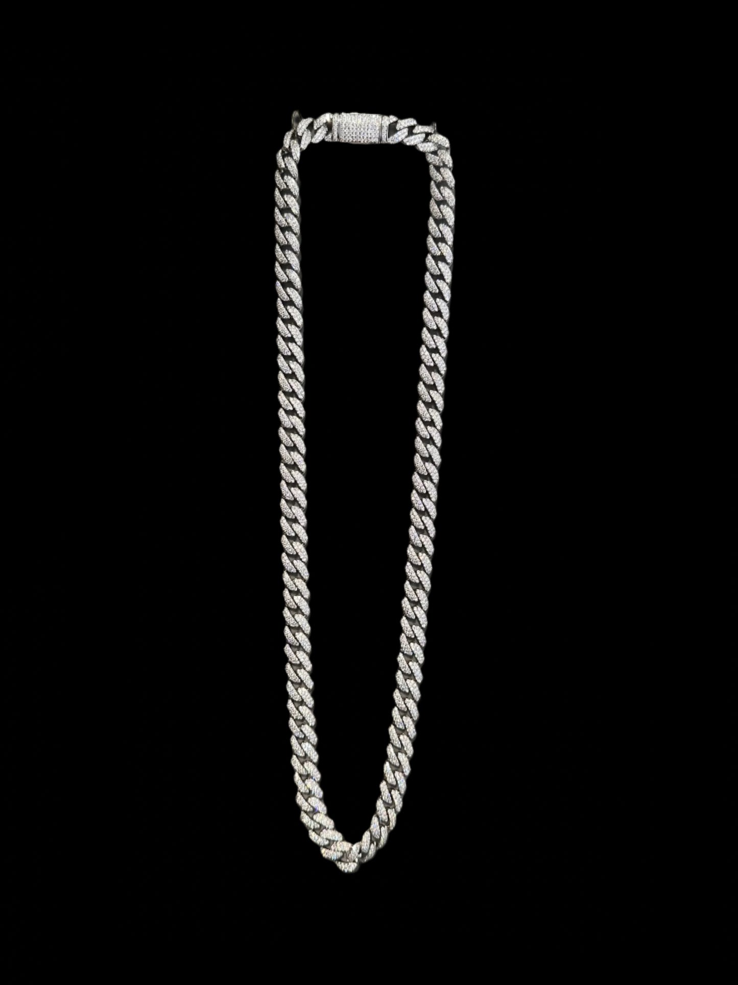 10MM VVS Moissanite Iced Out Cuban Link Chain (22”)