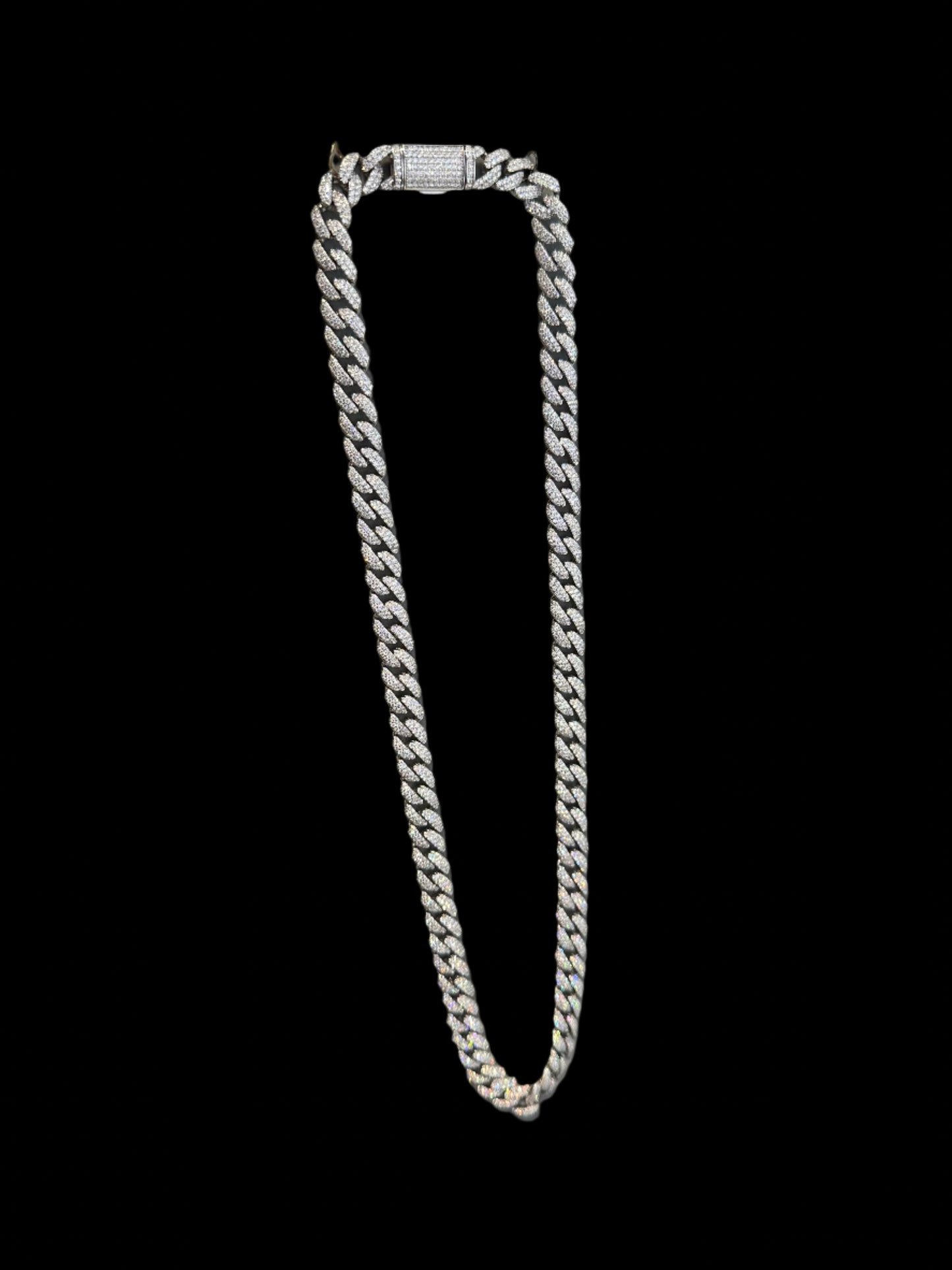 10MM VVS Moissanite Iced Out Cuban Link Chain (22”)