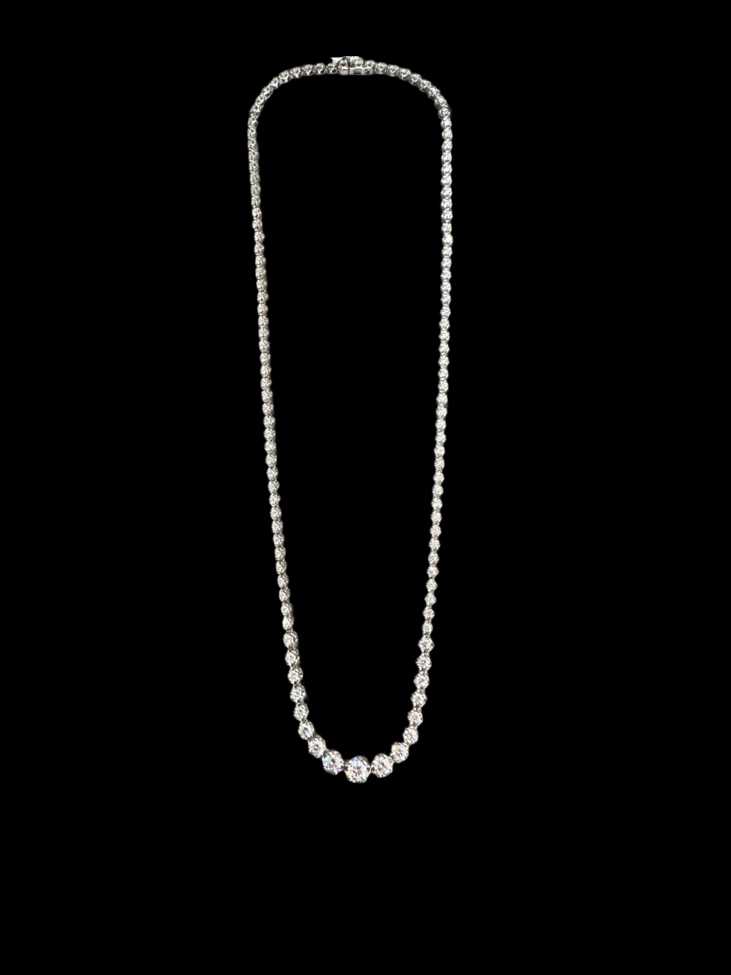 5CTW Graduated Riviera Tennis Necklace, Lab Grown Diamonds (14K White Gold)