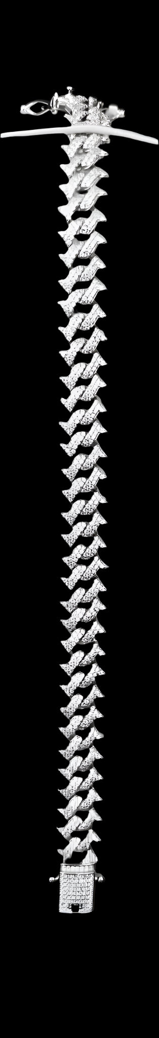 12MM VVS Moissanite Iced Out Dogbone Cuban Bracelet (8.5”)