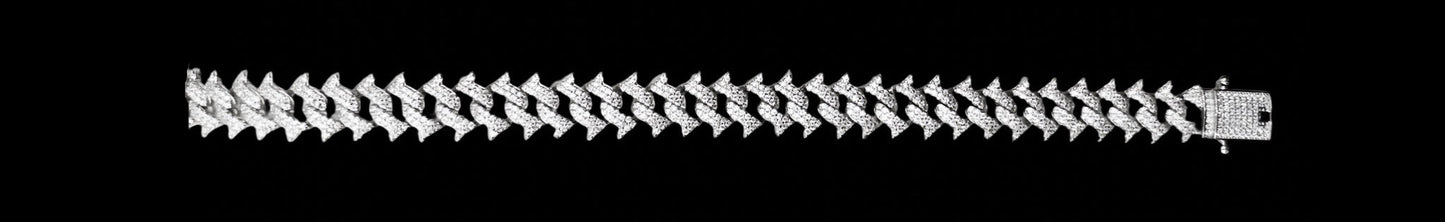 12MM VVS Moissanite Iced Out Dogbone Cuban Bracelet (8.5”)