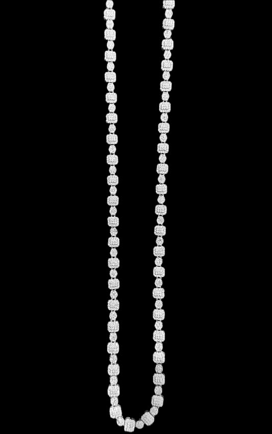 6MM VVS Moissanite Iced Out Cushion Cut Cluster Chain (20”)