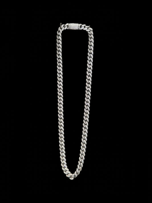 10MM VVS Moissanite Iced Out Cuban Link Chain (22”)