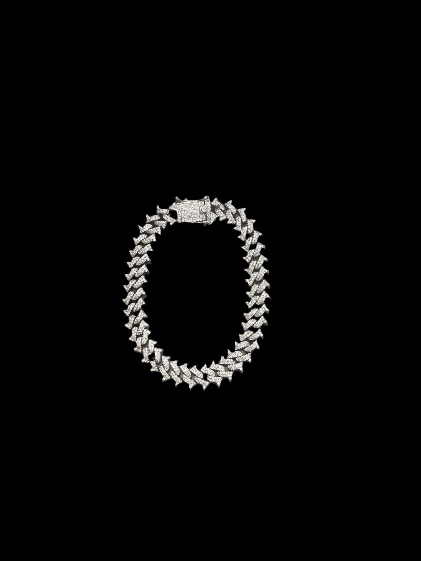 12MM VVS Moissanite Iced Out Dogbone Cuban Bracelet (8.5”)