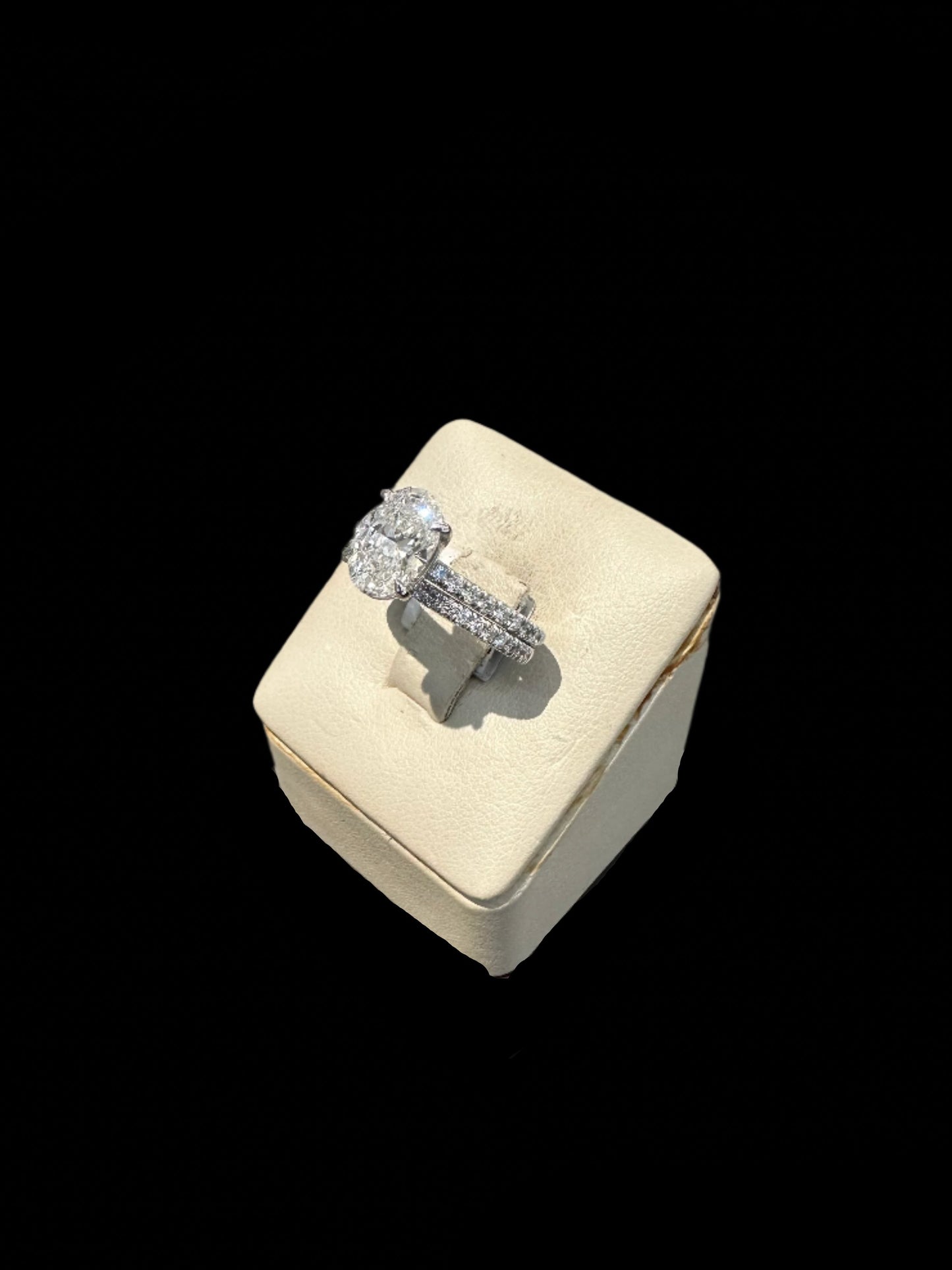 2.5CTW Classic Oval Engagement Bridal Duo Set, Lab Grown Diamonds (14K White Gold)