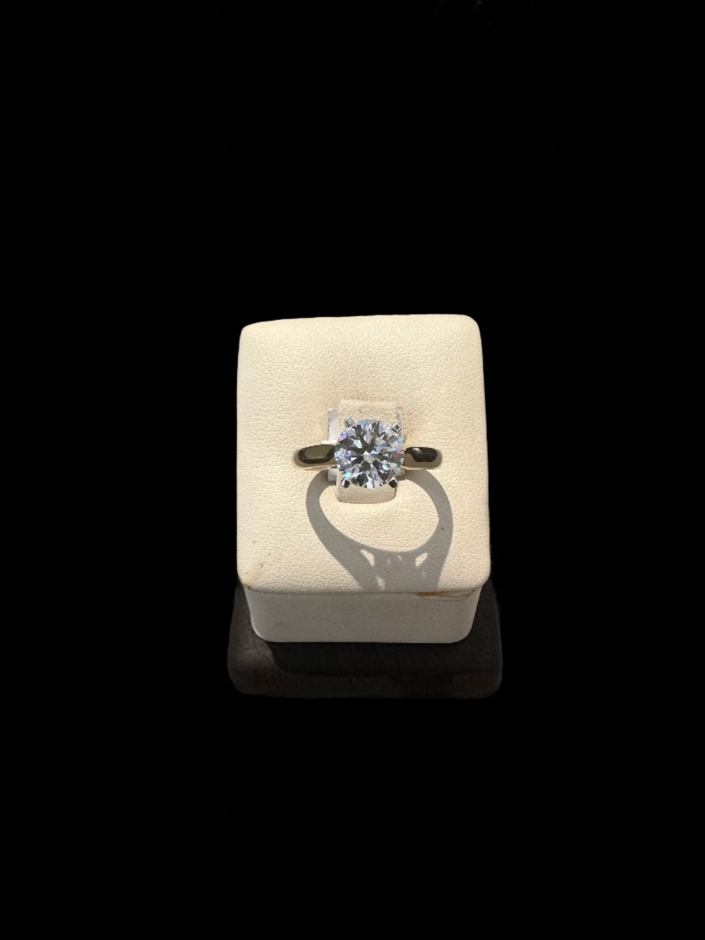 2CTW Round Cathedral Solitare Engagement Ring, Lab Grown Diamond (10K Yellow Gold)