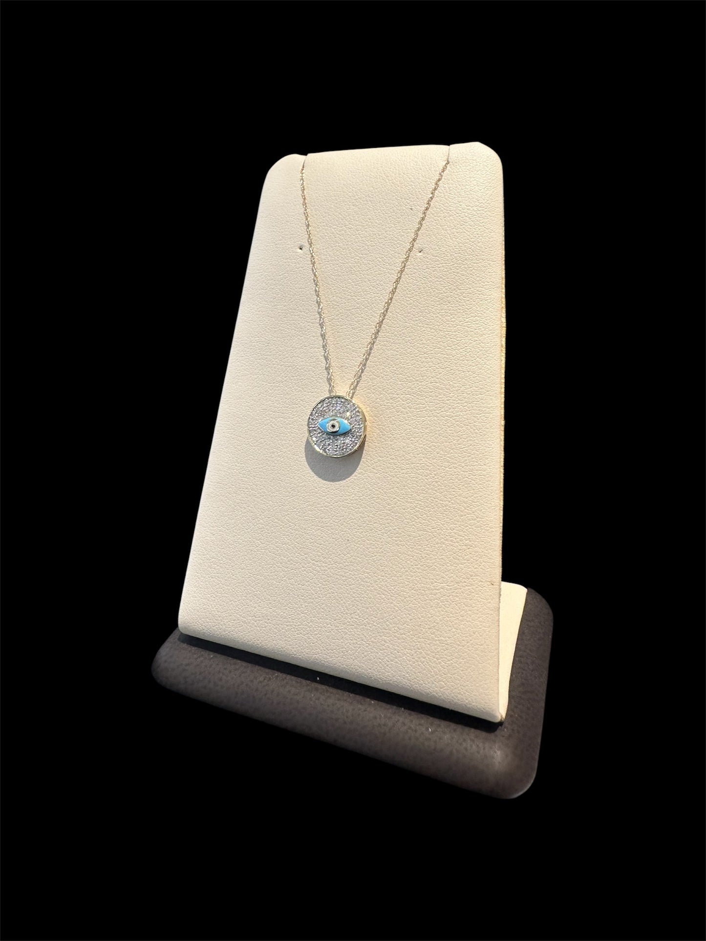 0.18CTW Protective Eye Necklace, Natural Diamonds (10K Yellow Gold)